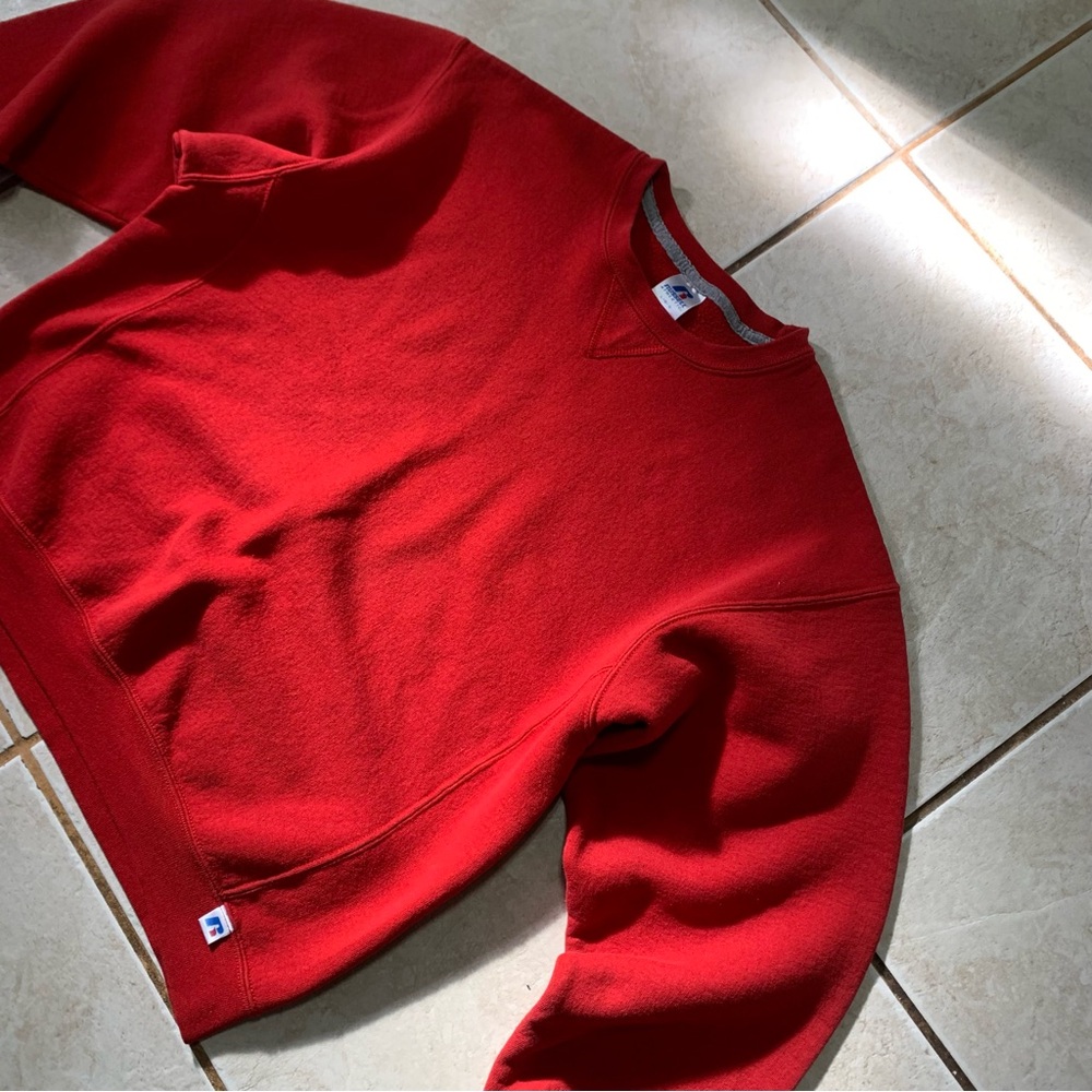 Russell Athletic Sweatshirt L Adult  Crewneck Sweater Pullover Mens Red